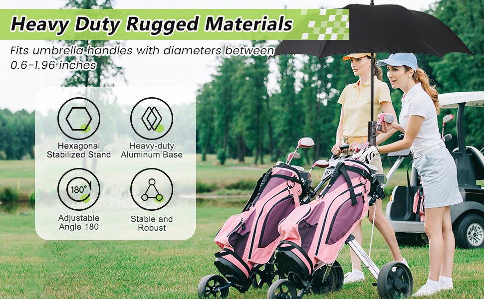 Heavy-duty Golf Push Cart Umbrella Holder