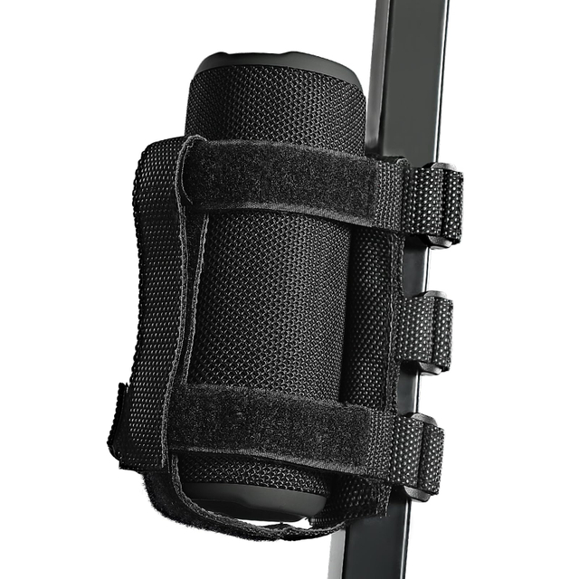 Speaker Mount with Adjustable Strap for Golf Cart Fit Club Car EZGO Yamaha Bike Moto ATV Non-Slip Portable Removable Bluetooth Wireless Speaker Mount Black