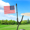 Golf Cart Flag Holder for Club Car Precedent DS Tempo Onward EZGO TXT RXV Yamaha Flag Pole Mount Kit Set with USA Flags (12 x 18 Inch) Golf Cart Accessories