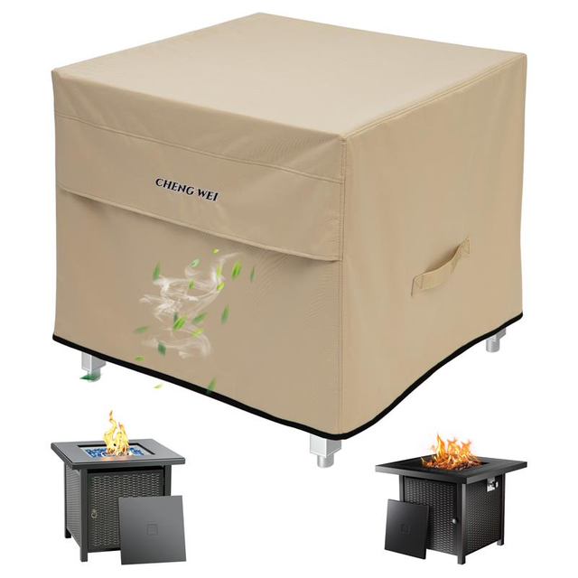 Square Fire Pit Cover 28/32/36/40/44/50inch,Patio Fire Table Cover