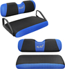 Golf Cart Seat Covers Front and Rear Seat Cushion Covers Fit for EZGO TXT RXV Club Car DS 2000-Up Stretchy Breathable Washable（Black & Blue )