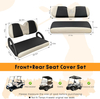 Golf Cart Seat Covers Kit,Front and Rear Seat Covers for Club Car Precedent Tempo and Yamaha G29 Seat Covers Ordinary Seat（Black&Beige）