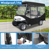Golf Cart Enclosure Rain Cover 4 Passenger for Club Car Tempo&Onward Extended Roof(Black)