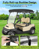 Golf Cart Enclosure No Windshield Curtain Rain Cover 2 Passenger for Club Car Precedent Short Roof(Black)