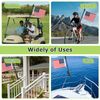 Golf Cart Flag Holder with USA Flag Pole Mount Kit Set Fit for EZGO TXT RXV Club Car Precedent Tempo DS Yamaha Boat Heavy Duty Windproof Bracket Set (with Flag 12x18 Inch)