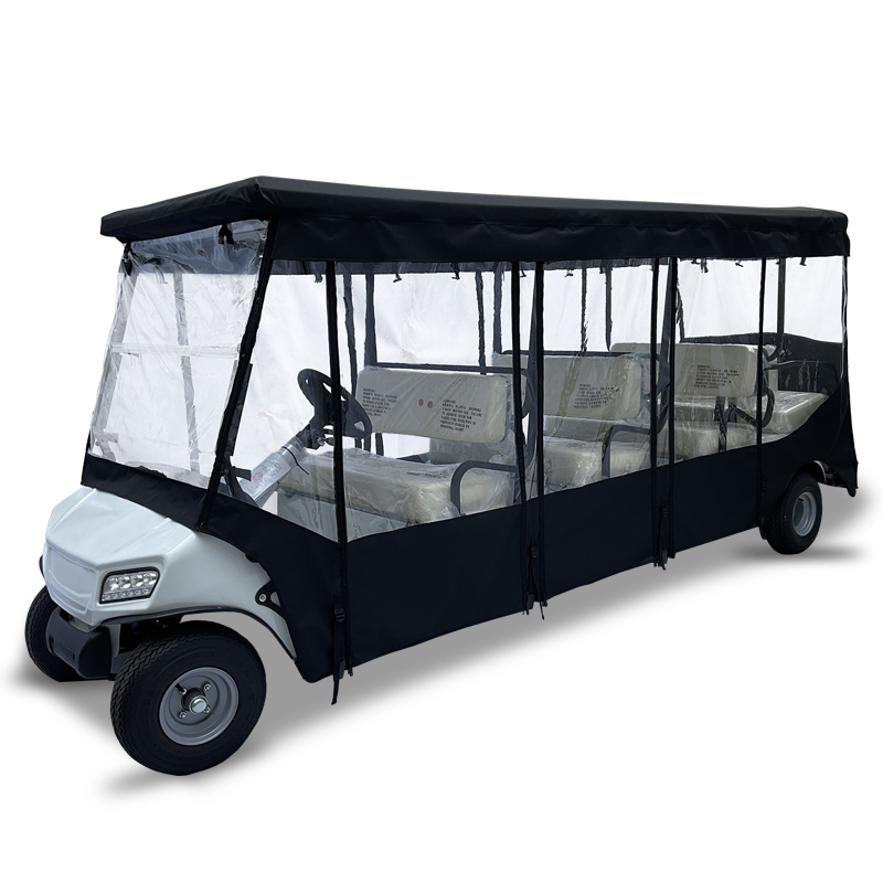 8 Passenger Golf Cart Driving Enclosures for Club Car Villager 8,Waterproof Windproof Transparent Window Golf Cart Rain Cover(Black) 