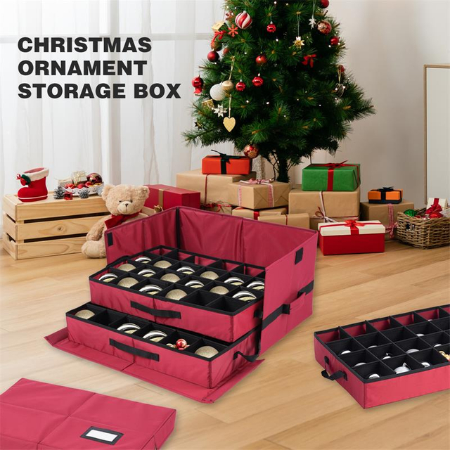 Christmas Ornament Storage Box 3 Trays 72 Ornament and 4 Trays 96 Ornament