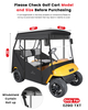 2 Passenger Golf Cart Enclosure for EZGO TXT 600D Waterproof Driving Rain Cover with Full Roll Up Clear Windows & Doors