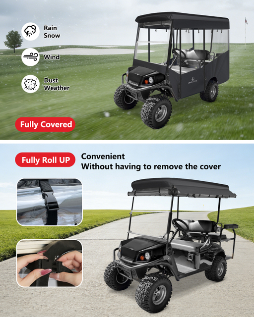 4 Passenger Golf Cart Enclosure for EZGO Express S4 2+2 Seater Long Roof