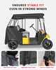 2 Passenger Golf Cart Enclosure for EZGO TXT 600D Waterproof Driving Rain Cover with Full Roll Up Clear Windows & Doors