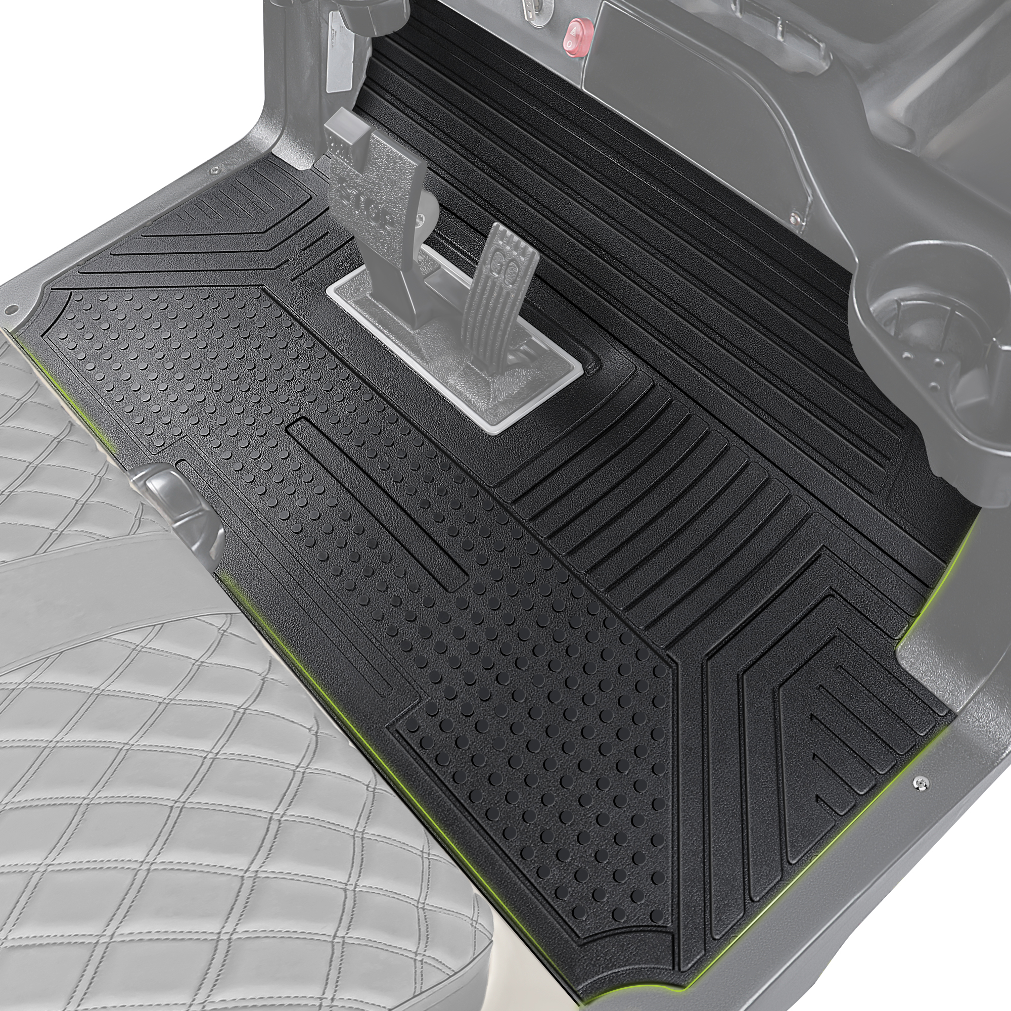 Golf Cart Floor Mat for Club Car Precedent, Full Coverage Rubber Floor Liner, Anti-Slip & Durable
