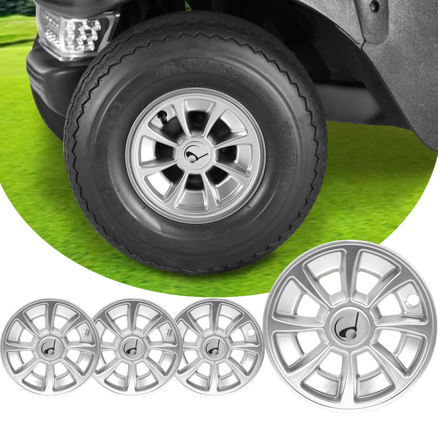 Universal 8 Inch Golf Cart Wheel Covers Hub Caps for EZGO Club Car Yamaha, Set of 4