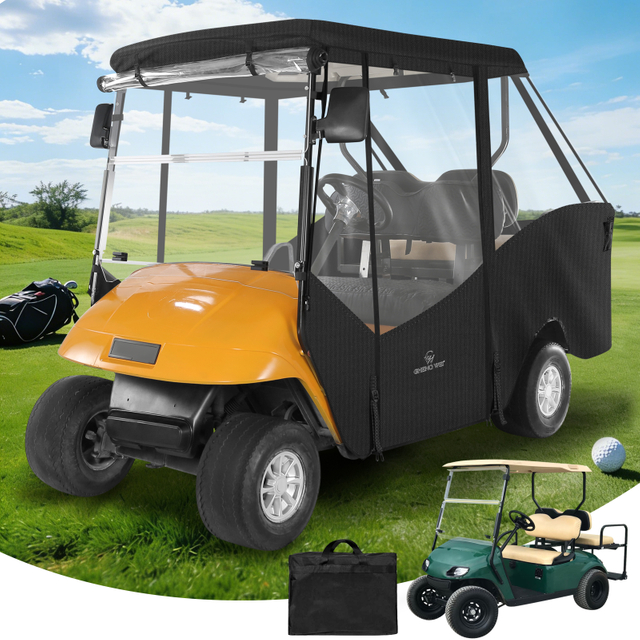 Short Roof 2+2 Seater Golf Cart Enclosure 4 Passenger for Ezgo TXT Golf Cart Cover 